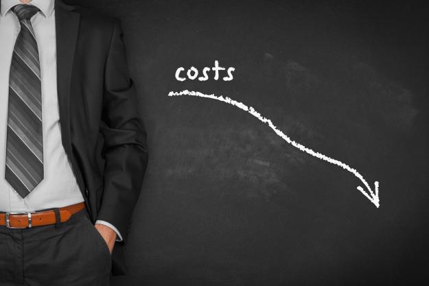 Costs going down on chalkboard